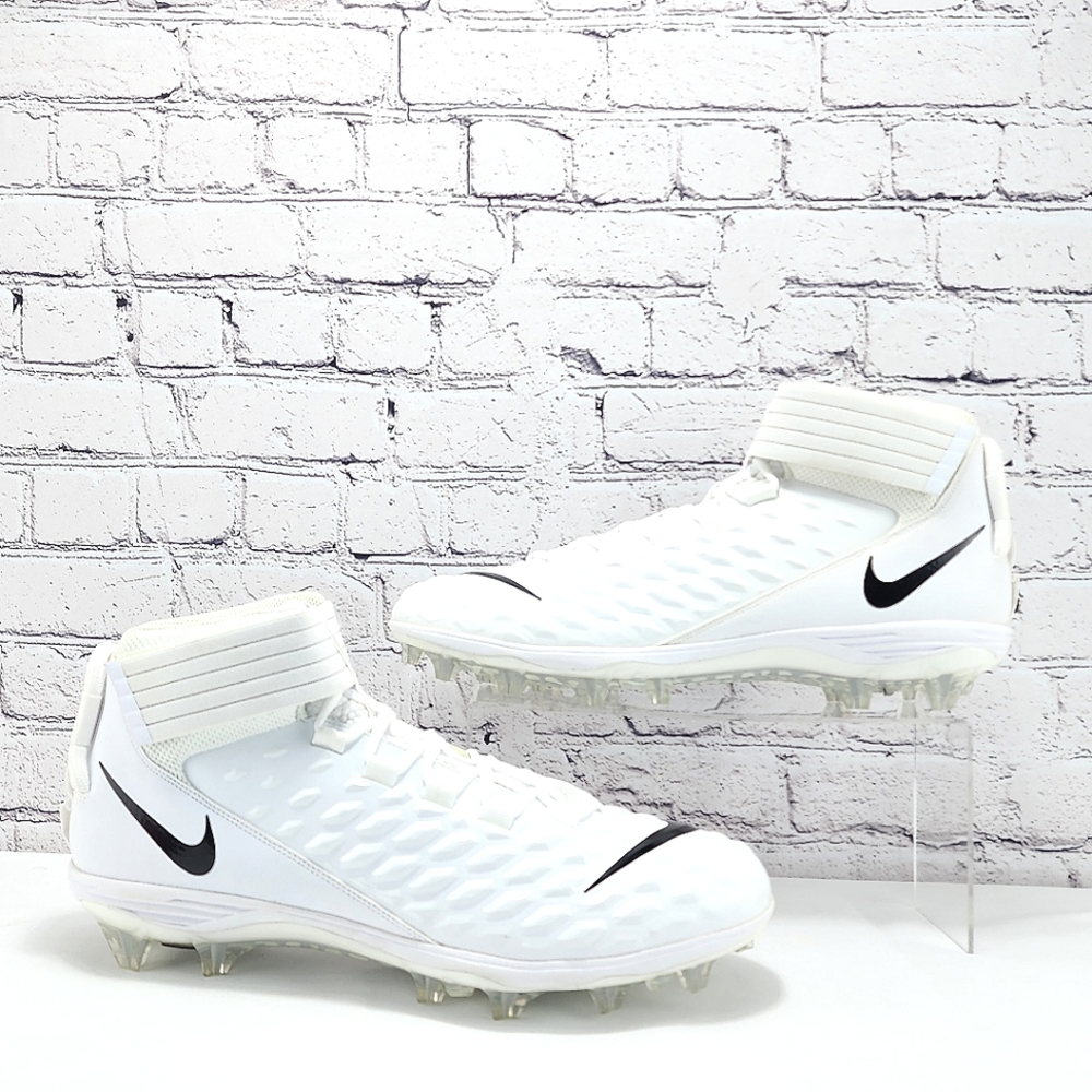 NIKE FORCE SAVAGE PRO 2, NIB Promo Football Cleats, Wht/Blk/Wolf Grey, Size 16 - Picture 3 of 9